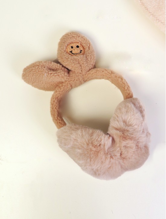 Cute Wooly Ear with Smiley Face Plush Earmuff